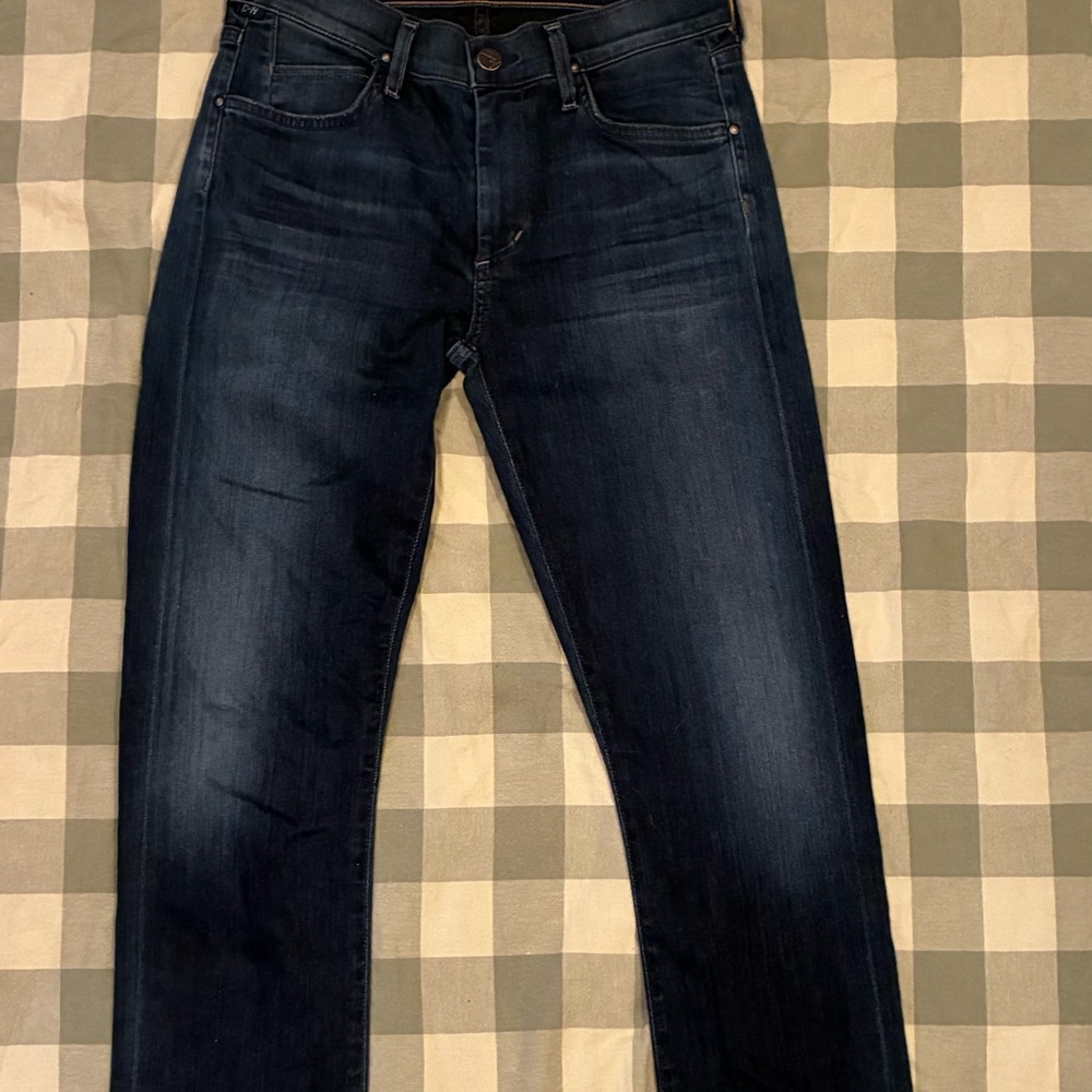 Citizens Of Humanity Slim Straight Leg Dark Wash Blue Jeans Denim Stretch 27